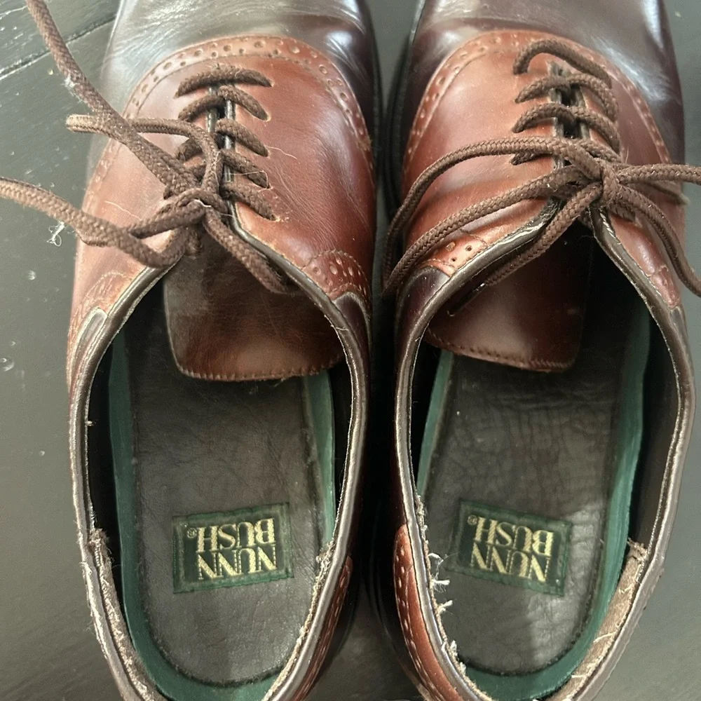 Nunn Bush Oxfords Size 8.5 Brown Leather 81129-51 Brogue Saddle Oxfords Shoes US